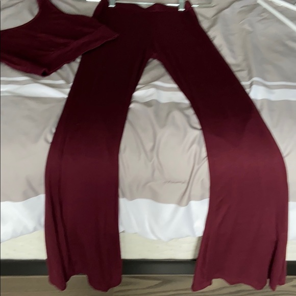 Maroon//Dark Red Two Piece Set - Picture 3 of 4